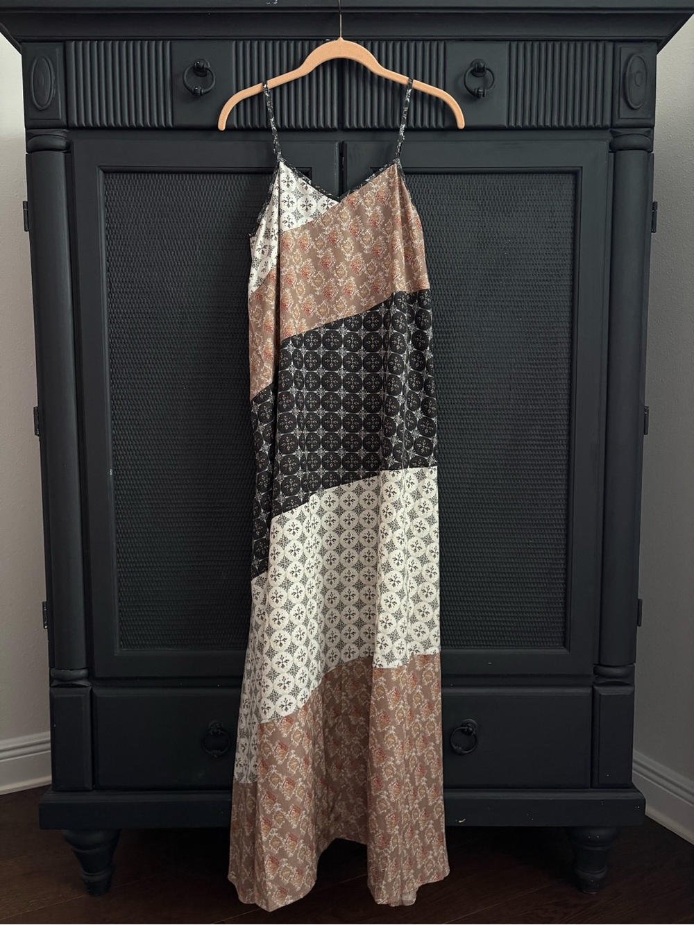 NWOT Promesa Spaghetti Strap Patchwork Maxi Dress